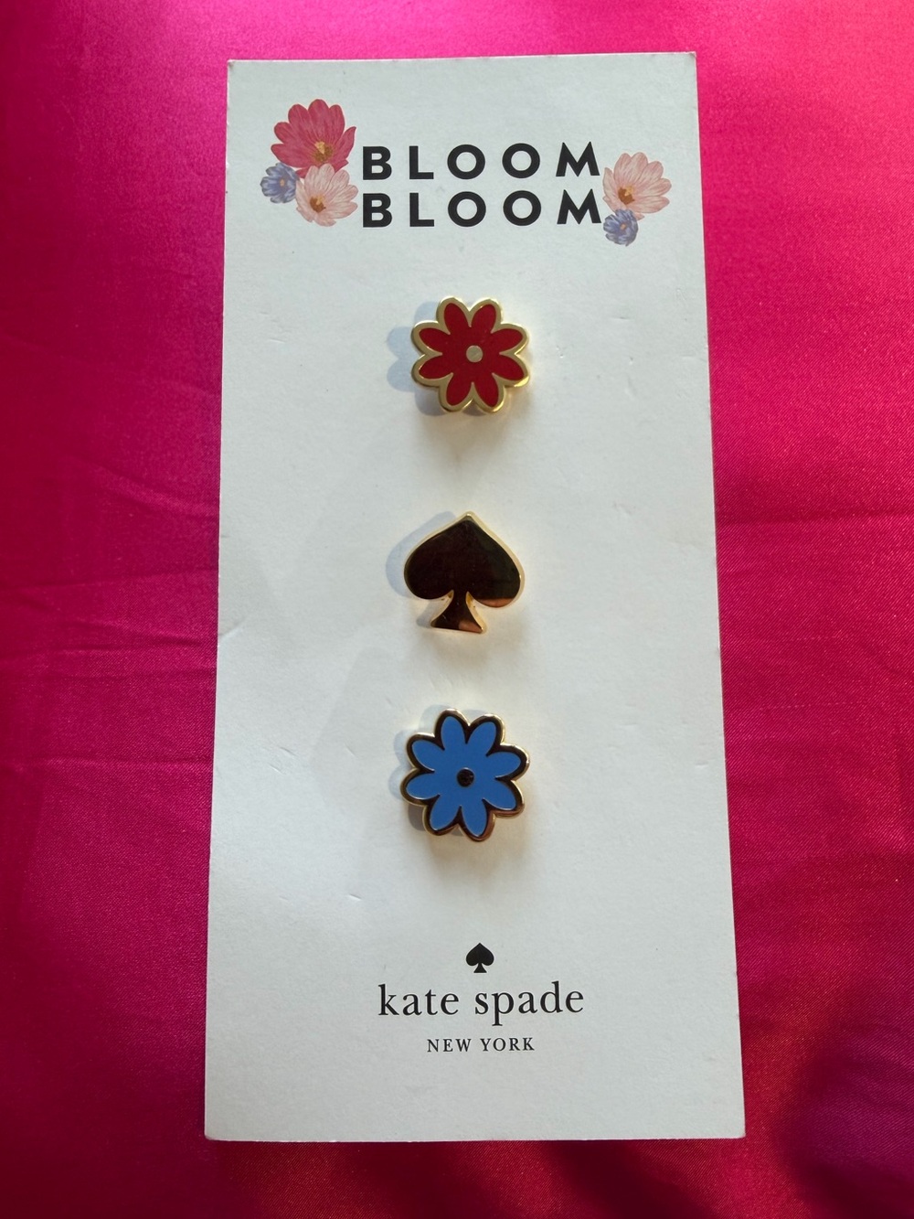 kate spade flower & spade Enamel Pin Trio